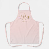 Rosa, personalisierte weiße Farbe Schürze (Vorderseite)