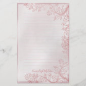 Rosa, Personalisierte Ziernähte Briefpapier (Vorderseite)