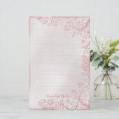 Rosa, Personalisierte Ziernähte Briefpapier (Stehend Vorderseite)