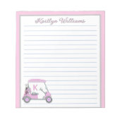 Rosa Personalisierter Golf Warenkorb Notizblock (Vorderseite)