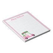 Rosa Personalisierter Golf Warenkorb Notizblock (angewinkelt)