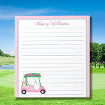 Rosa Personalisierter Golf Warenkorb Notizblock<br><div class="desc">Ein charmanter, einzigartiger Golfwagen - pink und grün - geschmackvoll fertig - bereit, den Platz zu betreiben - das Notizblock. Das ist ein tolles Geschenk für alle Golfliebhaber - Spaß / attraktiv / einzigartig. Personalisieren Sie es mit Ihrem Namen. Wenn Sie Fragen zum Design oder eine spezielle Anfrage haben, senden...</div>