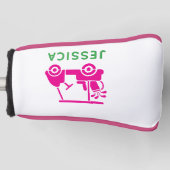 Rosa Personalisierter Golfplatz Golf Headcover (Vorderseite)