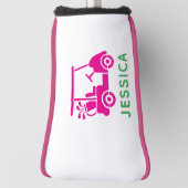 Rosa Personalisierter Golfplatz Golf Headcover (Rotieren 90)