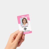 Rosa Personalisierter Mitarbeiter, Foto, Bar Code Ausweis (Handheld)