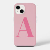 Rosa personalisierter Monogramm-Design-Name iPhone Hülle (Rückseite)