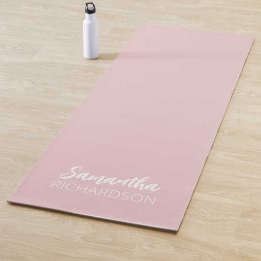 Rosa personalisierter Monogramm-Name Yogamatte (Beispiel)