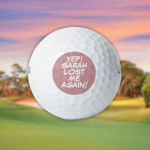 Rosa personalisierter Name lustig verloren Golfball