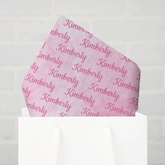 Rosa personalisierter Name Seidenpapier (Geschenktüte)