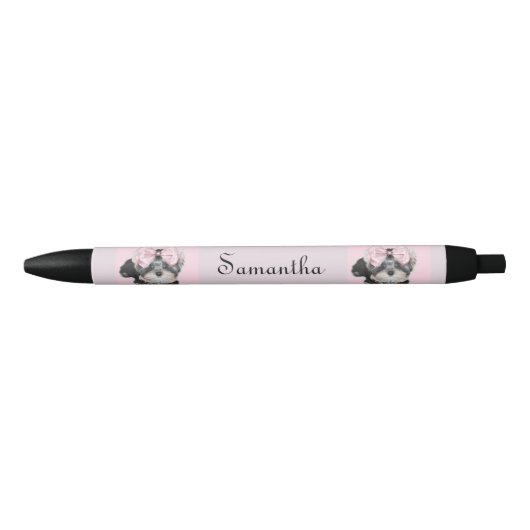 Rosa personalisierter Yorkshire-Terrierstift Kugelschreiber (Vorderseite)