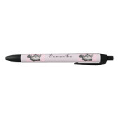 Rosa personalisierter Yorkshire-Terrierstift Kugelschreiber (Unterseite)