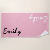 Rosa Personalisiertes Badetuch (Vorderseite)
