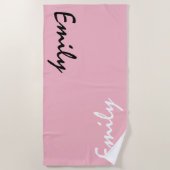 Rosa Personalisiertes Badetuch (Vorderseite)