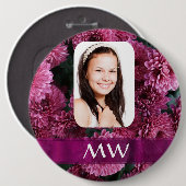 Rosa personalisiertes Foto Button (Vorne & Hinten)
