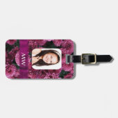 Rosa personalisiertes Foto Gepäckanhänger (Vorderseite horizontal)