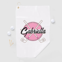 Rosa personalisiertes Golf-Monogramm  Golfhandtuch