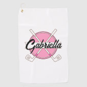 Rosa personalisiertes Golf-Monogramm  Golfhandtuch (Vorderseite)