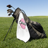 Rosa personalisiertes Golf-Monogramm  Golfhandtuch (Gras)
