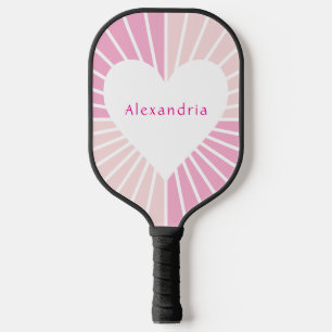 Rosa personalisiertes Herz Pickleball Schläger