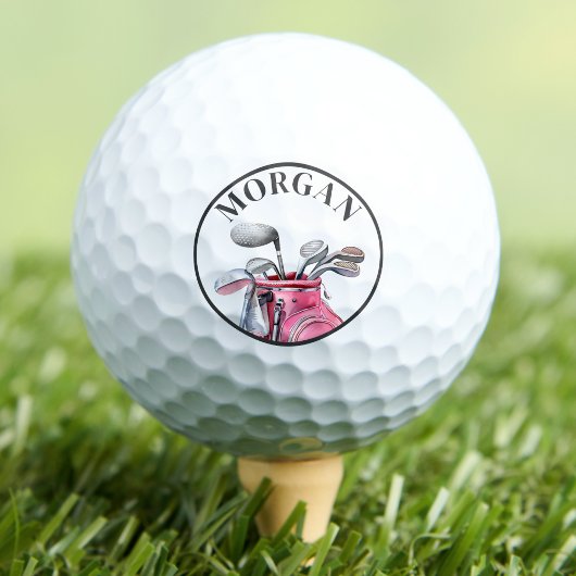 Rosa personalisiertes individuelles Monogramm Golfball