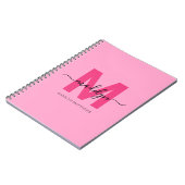 Rosa personalisiertes Initialen Monogramm Name Mäd Notizblock (Linke Seite)