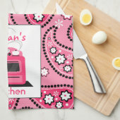 Rosa personalisiertes Küche Tuch Paisleys u. der (Viertel Falte)