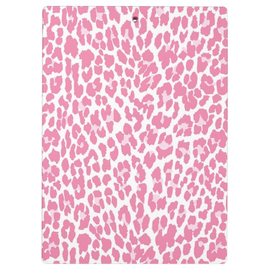 Rosa personalisiertes Leopard-Muster Klemmbrett (Rückseite)