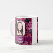 Rosa personalisiertes mit BlumenFoto Kaffeetasse (Vorderseite Links)