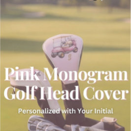 Rosa personalisiertes Monogramm-Design Custom Golf Headcover