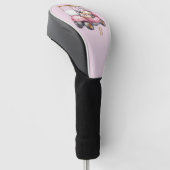 Rosa personalisiertes Monogramm-Design Custom Golf Headcover (angewinkelt)