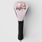 Rosa personalisiertes Monogramm-Design Custom Golf Headcover (Vorderseite)