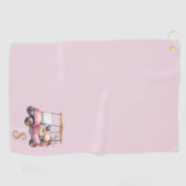 Rosa personalisiertes Monogramm-Design-Geschenk Golfhandtuch (Horizontal)