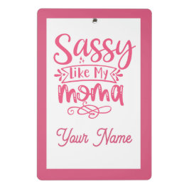 Rosa personalisiertes "Sassy Moma" Mini Klemmbrett