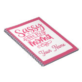 Rosa personalisiertes "Sassy Moma" Notizblock (Rechte Seite)