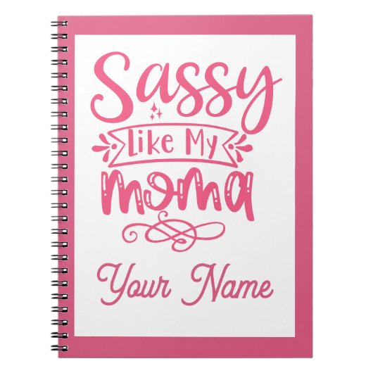 Rosa personalisiertes "Sassy Moma" Notizblock (Vorderseite)