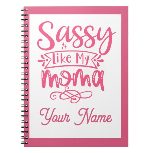 Rosa personalisiertes "Sassy Moma" Notizblock (Vorderseite)