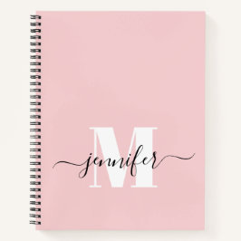 Rosa Personalisiertes Sketchbook Monogram Name Notizblock