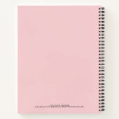 Rosa Personalisiertes Sketchbook Monogram Name Notizblock (Rückseite)