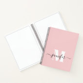 Rosa Personalisiertes Sketchbook Monogram Name Notizblock (Innenseite)