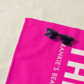 Rosa Personalisiertes Slogan Strandtuch (Beispiel)