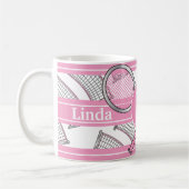Rosa personifizieren Tennis Kaffeetasse (Links)