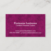 Rosa persönliche Trainer-Fitness-Geschäftskarten Visitenkarte (Rückseite)