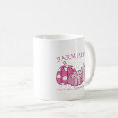 Rosa persönlicher Bauernhof-Patch Kaffeetasse (VorderseiteRechts)