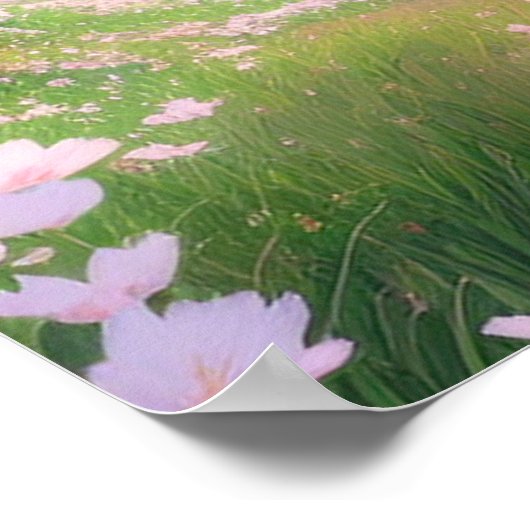 Rosa Petalen des Frühlings Poster (Ecke)