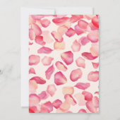 Rosa Petalen und Prosecco-Brautparty Einladung (Rückseite)