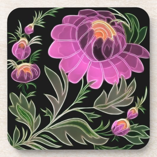 Rosa Petals Art Deco Untersetzer (Vorderseite)