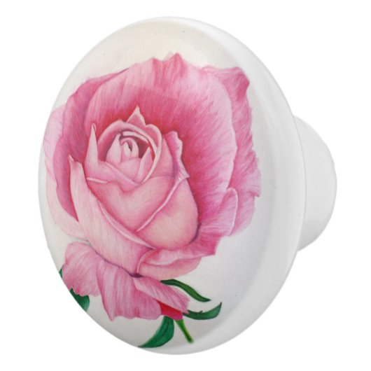 Rosa Petals Knob Keramikknauf (Rechts)
