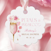 Rosa Petals Prosecco-Brautparty Geschenkanhänger