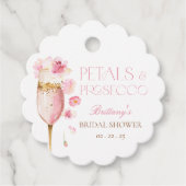 Rosa Petals Prosecco-Brautparty Geschenkanhänger (Vorderseite)