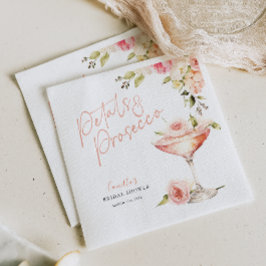 Rosa Petals & Prosecco Brautparty Napkin Serviette